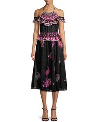 Temperley London Wildflower Cold-shoulder Dress - Black