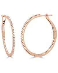 Sabrina Designs - 14K Rose 0.34 Ct. Tw. Diamond Hoops - Lyst