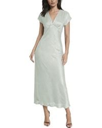 Bebe - Crepe Satin V-Neck Maxi Dress - Lyst