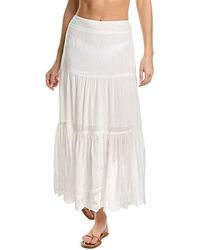 PQ Swim Eyelet Midi Skirt - White