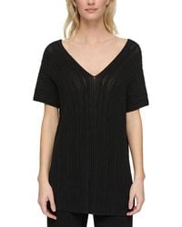 Lafayette 148 New York - Ottoman Stitch V-Neck Silk-Blend Pullover - Lyst
