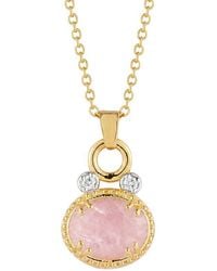 Reiss - 14K 2.50 Ct. Tw. Diamond & Rose Quartz Necklace - Lyst