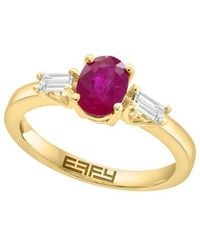 Effy Fine Jewelry - 14K 1.09 Ct. Tw. Diamond & Emerald Ring - Lyst