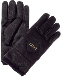 Gucci Off The Grid Cashmere-lined Leather-trim Ski Gloves - Black