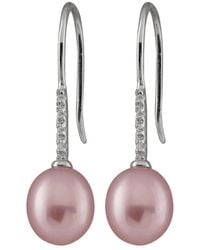 Splendid - Rhodium Over Silver 7-7.5mm Pearl Earrings - Lyst