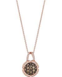 Le Vian - Le Vian Chocolate Cluster 14k Rose Gold 0.84 Ct. Tw. Diamond Pendant Necklace - Lyst