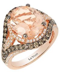 Le Vian - Le Vian Peach Morganite 14k Rose Gold 4.31 Ct. Tw. Diamond & Morganite Half-eternity Ring - Lyst