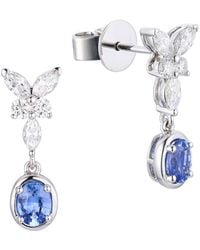 Gregg Ruth - 14K 1.05 Ct. Tw. Diamond & Sapphire Butterfly Earring - Lyst