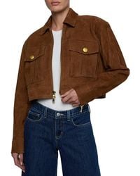 L'Agence - Micah Oversized Collared Suede Jacket - Lyst
