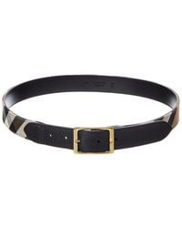 Burberry - House Check Canvas & Leather Belt - Lyst
