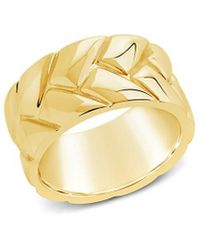 Sterling Forever - 14K Plated Cameron Textured Ring - Lyst