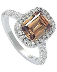Suzy Levian CZ Jewelry - Suzy Levian Silver Cz Halo Ring - Lyst