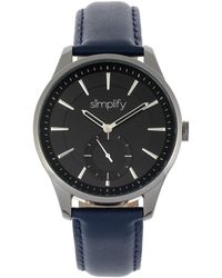 Simplify - The 6800 Quartz Black Dial Black Leather Watch - Lyst