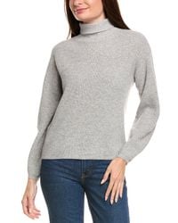 Kier + J - Kier + J Ribbed Turtleneck Wool & Cashmere-Blend Sweater - Lyst