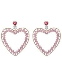 Eye Candy LA - Eye Candy Los Angeles Luxe Collection 18k Plated Cz Heart Drop Earrings - Lyst