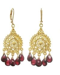Rachel Reinhardt Jewelry - Garnet Filigree Chandelier Earrings - Lyst