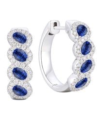 Gregg Ruth - 14K 2.12 Ct. Tw. Diamond & Sapphire Huggie Earring - Lyst