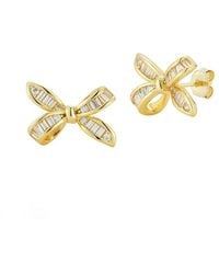 Glaze Jewelry - 14K Over Cz Bow Earrings - Lyst