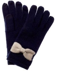 Phenix Bow Detail Cashmere Gloves - Blue
