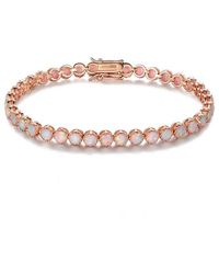 Liv Oliver - 18k Rose Gold Plated 9.75 Ct. Tw. Opal Tennis Bracelet - Lyst