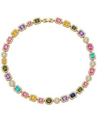 Liv Oliver - 18K Plated 38.90 Ct. Tw. Gemstone Cz Necklace - Lyst
