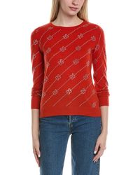 Sofiacashmere - Heatset Diagonal Floral Wool & Cashmere-Blend Sweater - Lyst