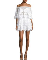 Thurley For An Angel Crochet Off-the-shoulder Mini Dress - White