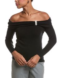 Joseph A - Off The Shoulder Embellished Pullover - Lyst