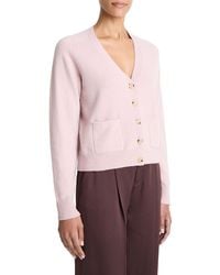 Vince - Pocket V-Neck Wool & Cashmere-Blend Cardigan - Lyst