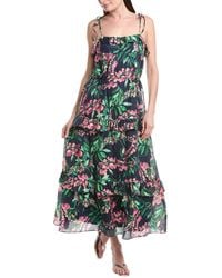 Julia Jordan - Tie Shoulder Linen-Blend Maxi Dress - Lyst