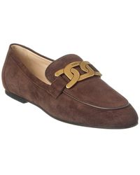 Tod's - Kate Suede & Leather Loafer - Lyst