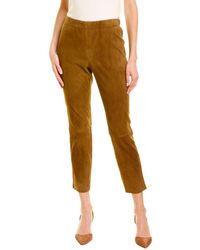 Lafayette 148 New York Murray Suede Front Skinny Pant in Blue Slacks and Chinos Skinny trousers Womens Clothing Trousers 
