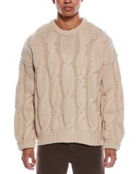 FRAME - Chunky Cable Wool Crewneck Sweater - Lyst