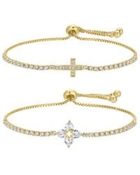 Eye Candy LA - Cross Cz Bolo Bracelet Set - Lyst