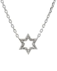 Diamond Select Cuts - Silver 0.05 Ct. Tw. Diamond Star Of David Necklace - Lyst
