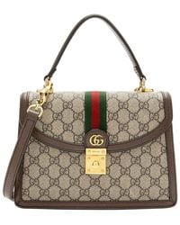 Gucci - Beige GG Supreme Canvas Ophidia Padlock Medium Top Handle (authentic Pre-loved) - Lyst