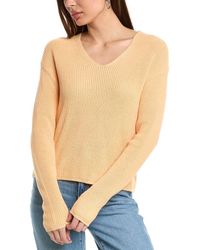 Hannah Rose - Cropped Loose Shaker V-Neck Cashmere-Blend Sweater - Lyst