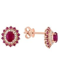 Effy Fine Jewelry - 14k Rose Gold 1.18 Ct. Tw. Diamond & Ruby Earrings - Lyst