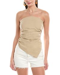 Onia - Air Asymmetrical Halter Linen-Blend Top - Lyst
