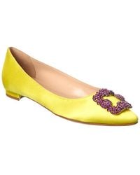 Manolo Blahnik - Hangisi Satin Flat - Lyst