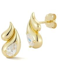 Glaze Jewelry - 14K Plated Cz Double Teardrop Earrings - Lyst