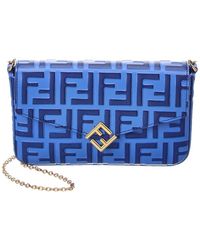 Fendi - Ff Diamonds Leather Wallet On Chain - Lyst