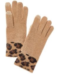 Bruno Magli - Leopard Jacquard Cuff Cashmere Gloves - Lyst
