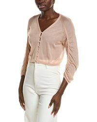 Lafayette 148 New York - Ruched Cropped V-Neck Cardigan - Lyst