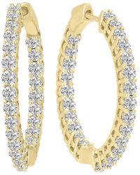 Lab Grown Diamonds - 14k 3.00 Ct. Tw. Lab Grown Diamond Hoops - Lyst