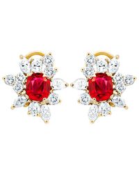 Diana M. Jewels - Fine Jewelry 18k Two-tone 5.65 Ct. Tw. Diamond & Ruby Earrings - Lyst