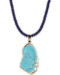 Liv Oliver - 18K Plated 50.20 Ct. Tw. Sapphire, Necklace - Lyst