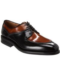 Ferragamo Two Tone Derby Leather Oxford - Black