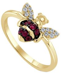 Sabrina Designs - 14k 0.46 Ct. Tw. Diamond & Ruby Bumble Bee Ring - Lyst