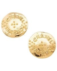 CHANEL - Vintage Logo Coin Clip On Earrings (authentic Pre-loved) - Lyst